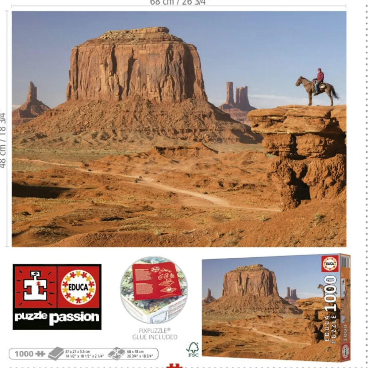Educa Landschappen|1000-1499<Monument Valley - puzzel 1000 stukjes