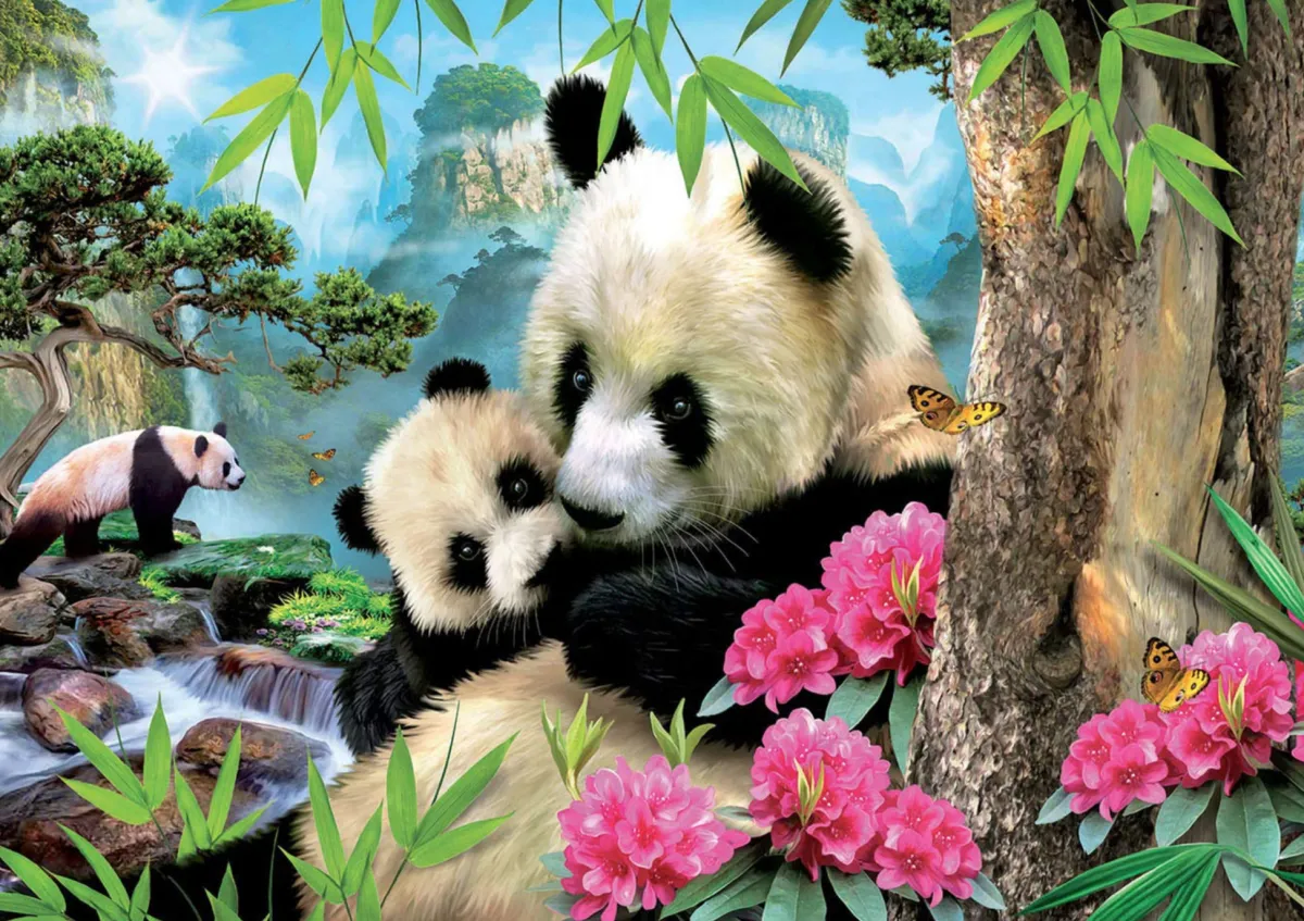 Educa Dieren|1000-1499<Panda's - legpuzzel van 1000 stukjes