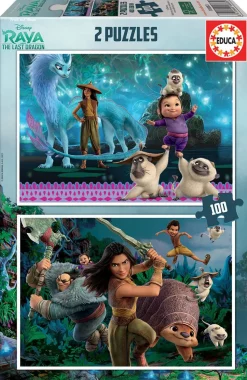 Kinderen Educa Disney, Pixar, Marvel|Legpuzzels<Raya en de laatste Draak - 2 x 100 stukjes
