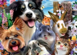 Kinderen Educa Tekening|Dieren<Selfie in de tuin - legpuzzel van 500 stukjes