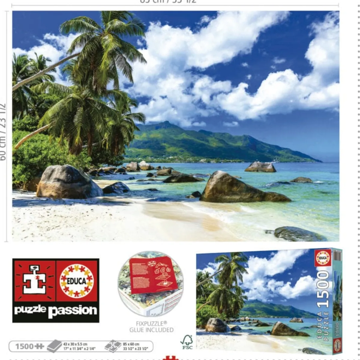 Educa Landschappen|1500-1999<Seychellen - legpuzzel van 1500 stukjes