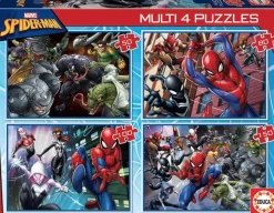 Kinderen Educa Disney, Pixar, Marvel|Legpuzzels<Spiderman - 4 puzzels van 50 / 80 / 100 / 150 stukjes