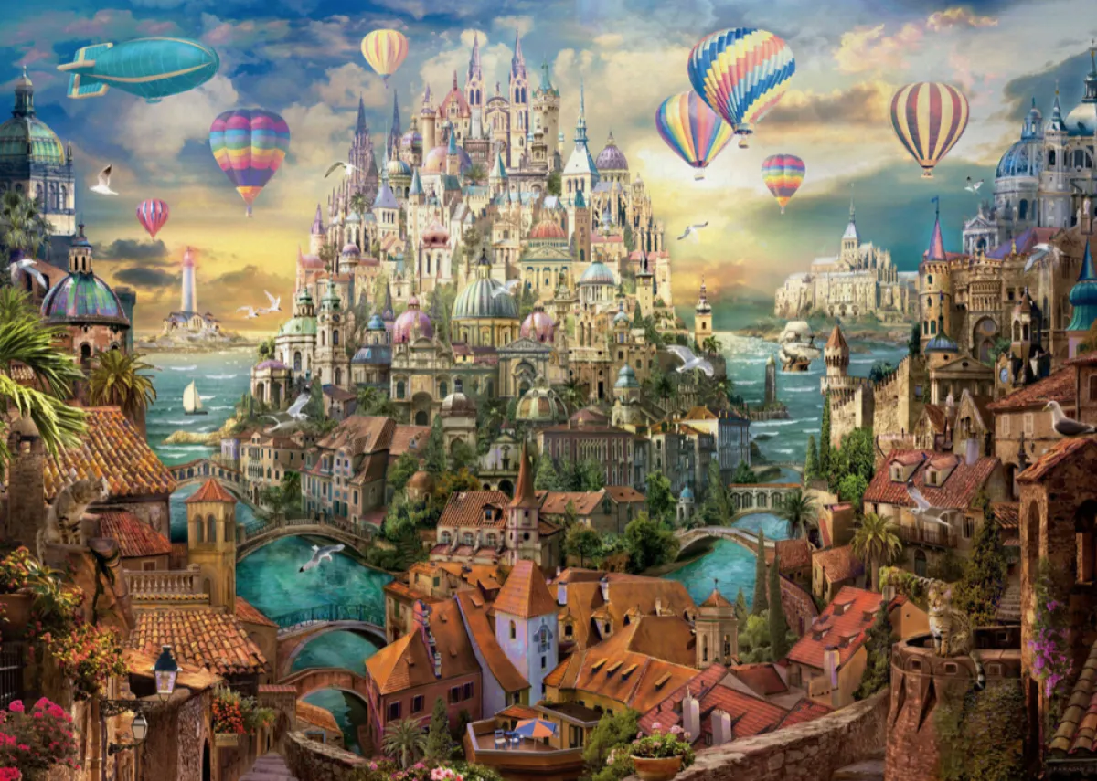 Educa Tekening|Kunst En Cultuur<Stad Van Dromen - puzzel van 2000 stukjes