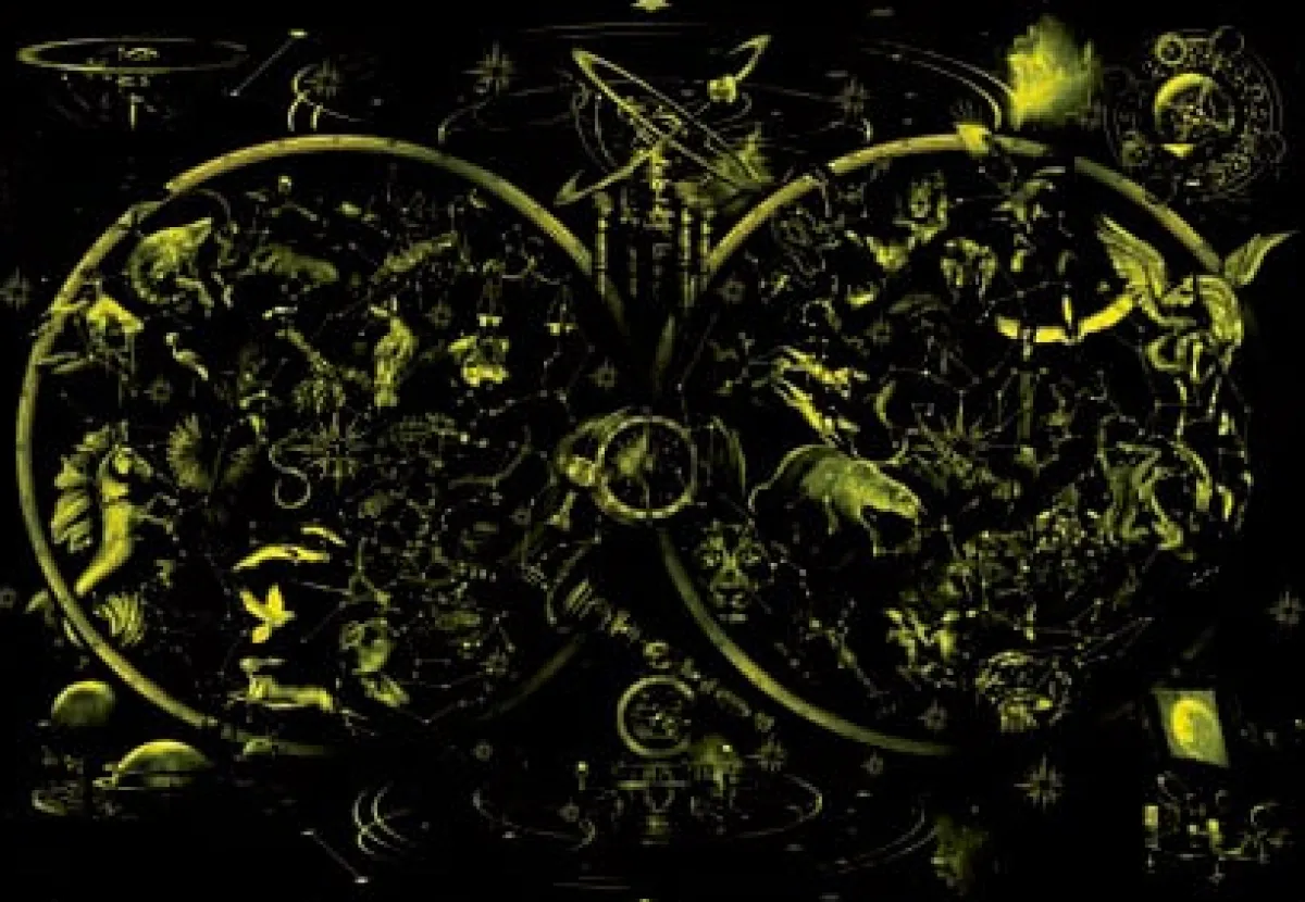 Educa Puzzel + Extra Item|Astrologie & Wereldkaarten<Sterrenbeelden - Glow in the Dark - puzzel 1000 stukjes