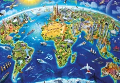 Educa Steden En Gebouwen|Astrologie & Wereldkaarten<Symbolen van de wereld - puzzel van 2000 stukjes