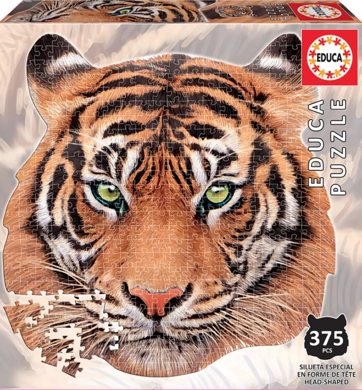 Kinderen Educa Speciale Vorm|Dieren<Tijger - vormenpuzzel - puzzel van 375 stukjes