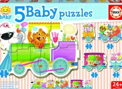 Kinderen Educa Tekening|Legpuzzels<Trein met dieren - puzzel van 19 stukjes