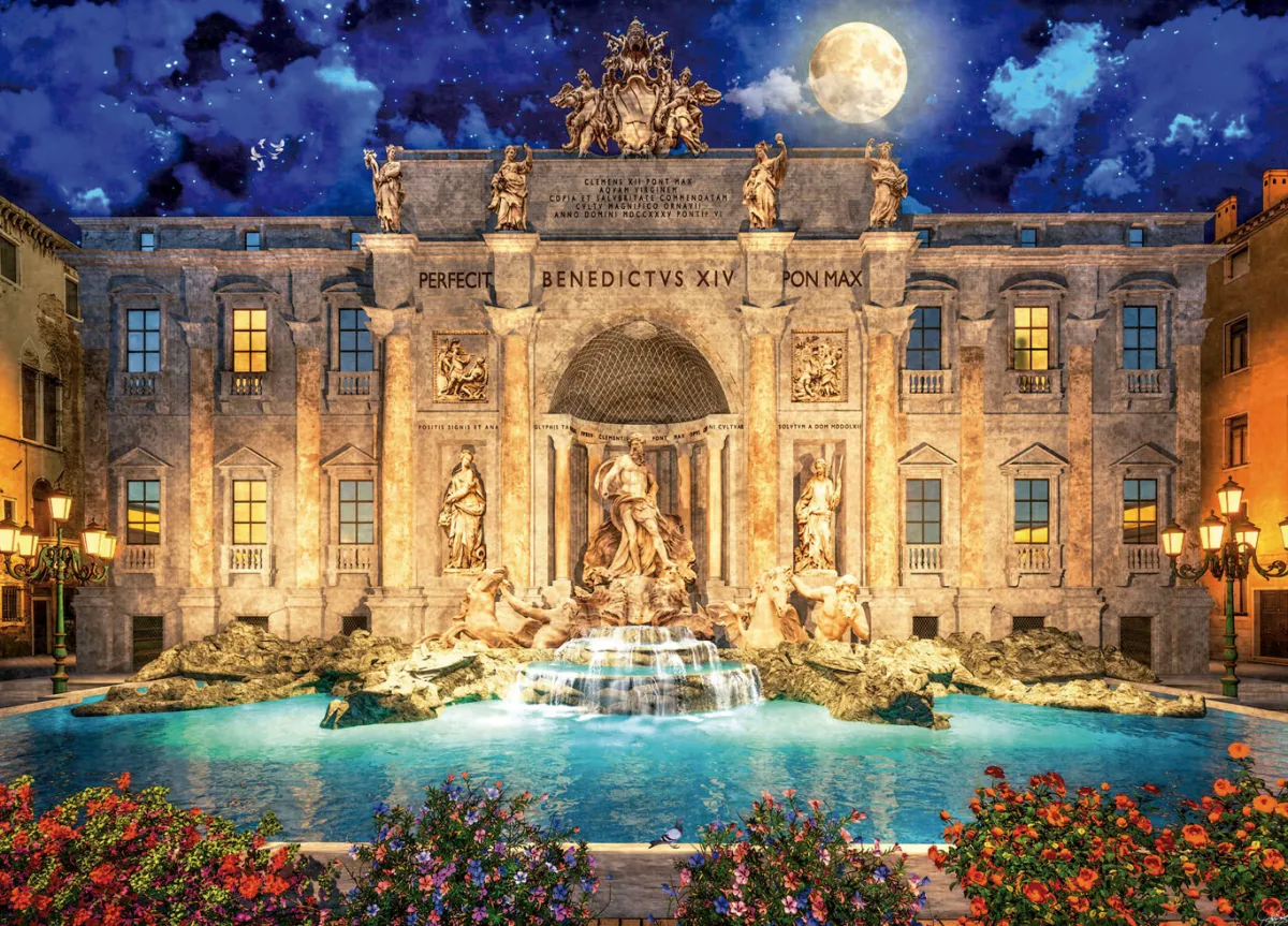 Educa Kunst En Cultuur|1000-1499<Trevifontein in Rome - puzzel 1000 stukjes