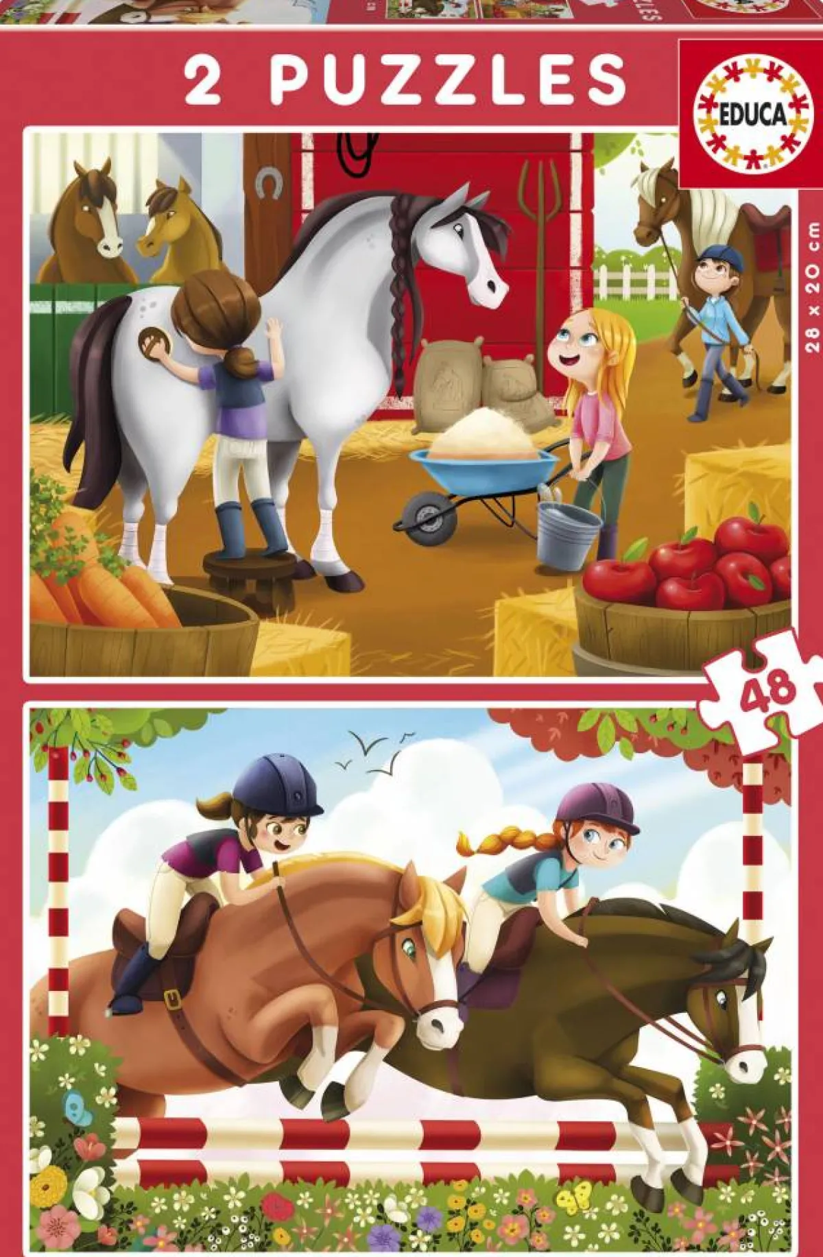 Kinderen Educa Dieren|Legpuzzels<Verzot op paarden - 2 x 48 stukjes