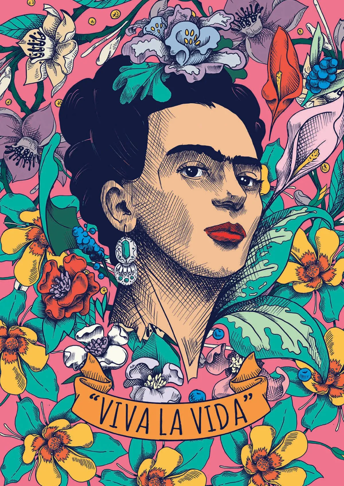 Kinderen Educa Tekening|Kunst En Cultuur<Viva la Vida - Frida Kahlo - legpuzzel van 500 stukjes