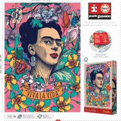 Kinderen Educa Tekening|Kunst En Cultuur<Viva la Vida - Frida Kahlo - legpuzzel van 500 stukjes