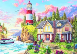 Educa Tekening|Landschappen<Vuurtoren bij de oceaan - puzzel van 3000 stukjes