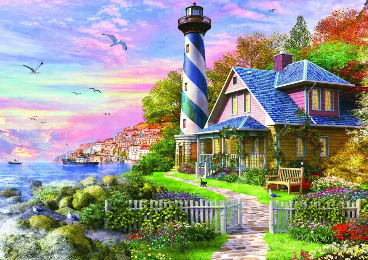 Educa Steden En Gebouwen|2000 En Meer<Vuurtoren in Rock Bay - puzzel van 4000 stukjes