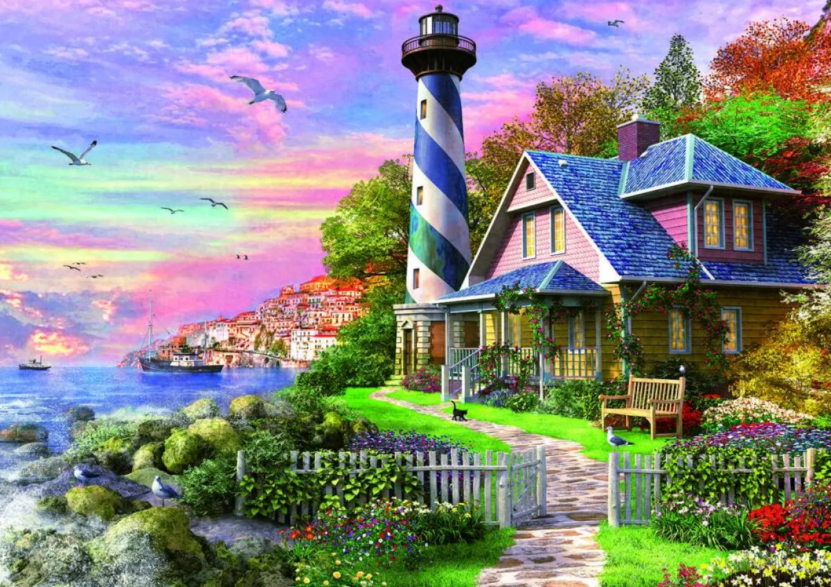 Educa Landschappen|Steden En Gebouwen<Vuurtoren in Rock Bay - legpuzzel van 1000 stukjes