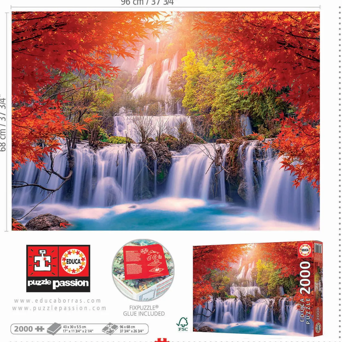 Educa Landschappen|2000 En Meer<Waterval in Thailand - puzzel van 2000 stukjes