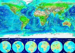 Educa Puzzel + Extra Item|Astrologie & Wereldkaarten<Wereldkaart - Glow in the Dark - puzzel 1000 stukjes