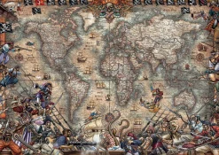 Educa Kunst En Cultuur|Astrologie & Wereldkaarten<Wereldkaart van de Piraten - puzzel van 2000 stukjes