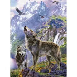 Kinderen Educa Tekening|Dieren<Wolven op de rotsen - legpuzzel van 500 stukjes
