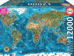 Educa Astrologie & Wereldkaarten|2000 En Meer<Wonderen van de wereld - puzzel van 12000 stukjes