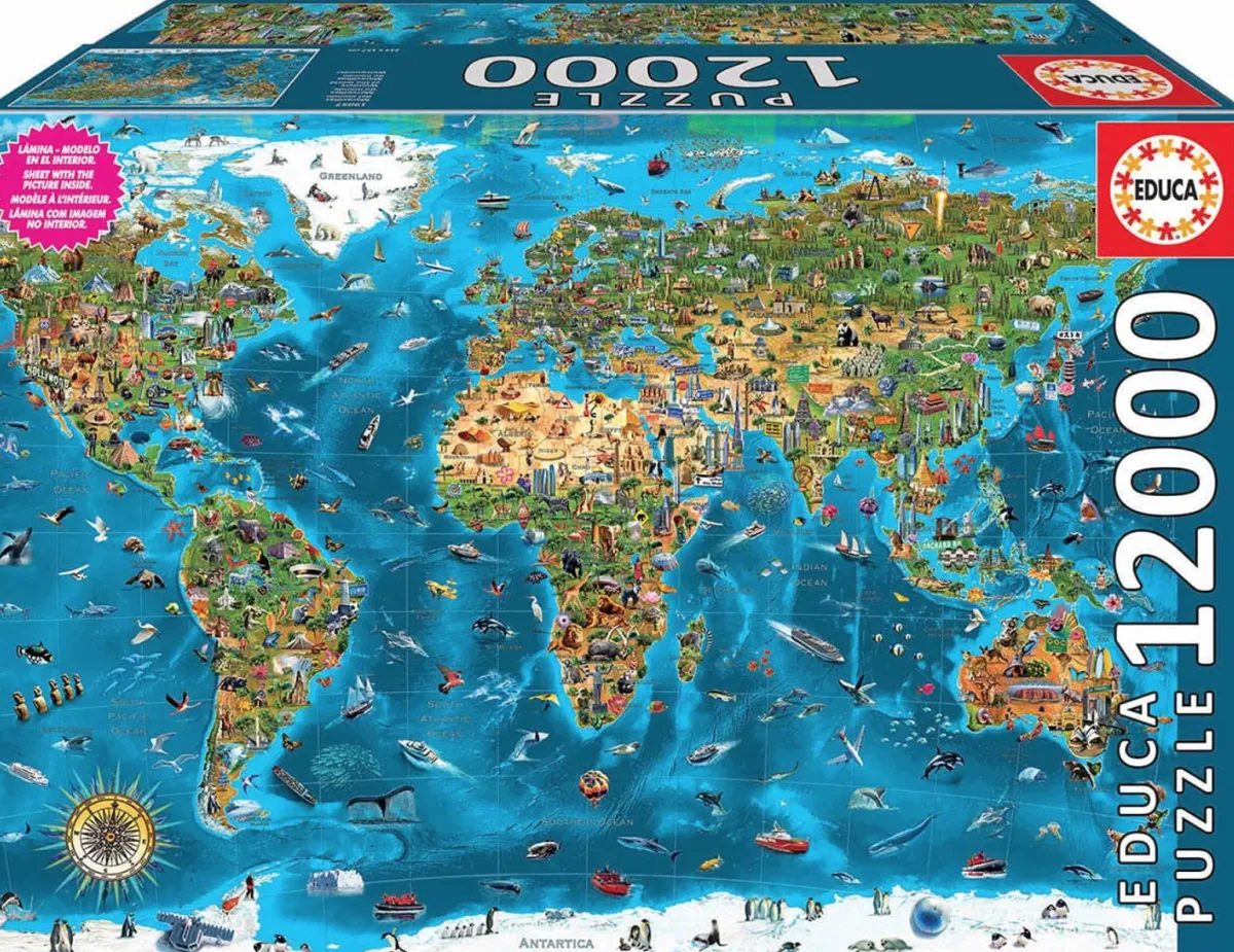 Educa Astrologie & Wereldkaarten|2000 En Meer<Wonderen van de wereld - puzzel van 12000 stukjes