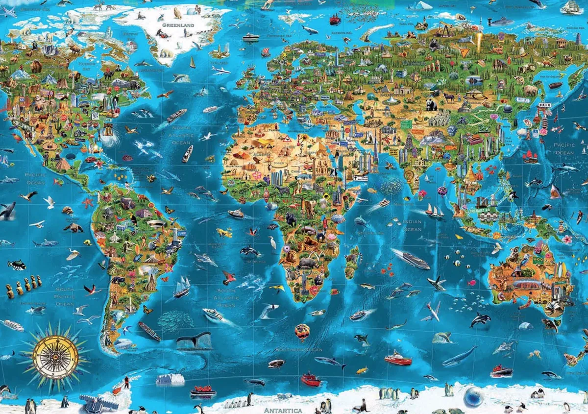 Educa Astrologie & Wereldkaarten|2000 En Meer<Wonderen van de wereld - puzzel van 12000 stukjes