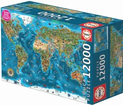 Educa Astrologie & Wereldkaarten|2000 En Meer<Wonderen van de wereld - puzzel van 12000 stukjes