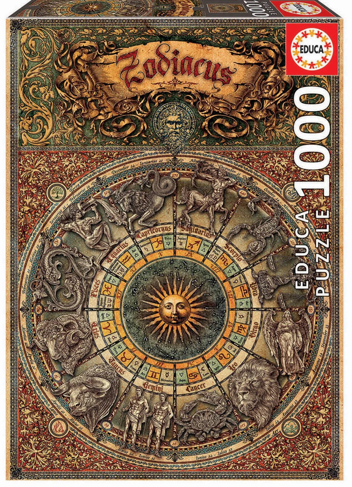 Educa Dieren|Astrologie & Wereldkaarten<Zodiac - Dierenriem - 1000 stukjes