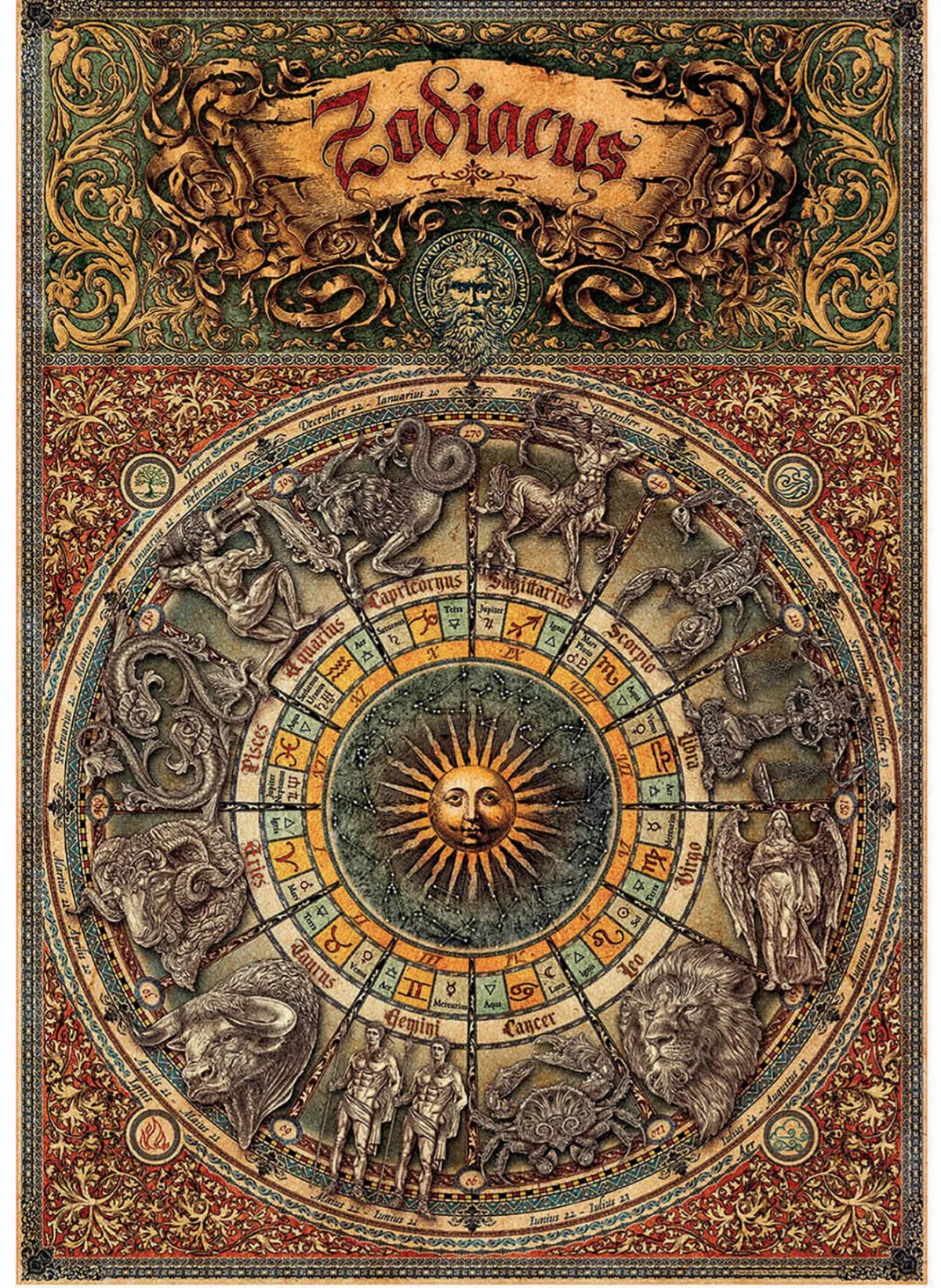 Educa Dieren|Astrologie & Wereldkaarten<Zodiac - Dierenriem - 1000 stukjes