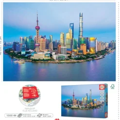 Educa Steden En Gebouwen|1000-1499<Zonsondergang in Shanghai - puzzel 1000 stukjes
