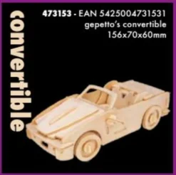 Kinderen Eureka 3d Puzzels|3dpuzzels<Sportwagen Cabrio - Gepetto's Workshop - 3D puzzle in hout