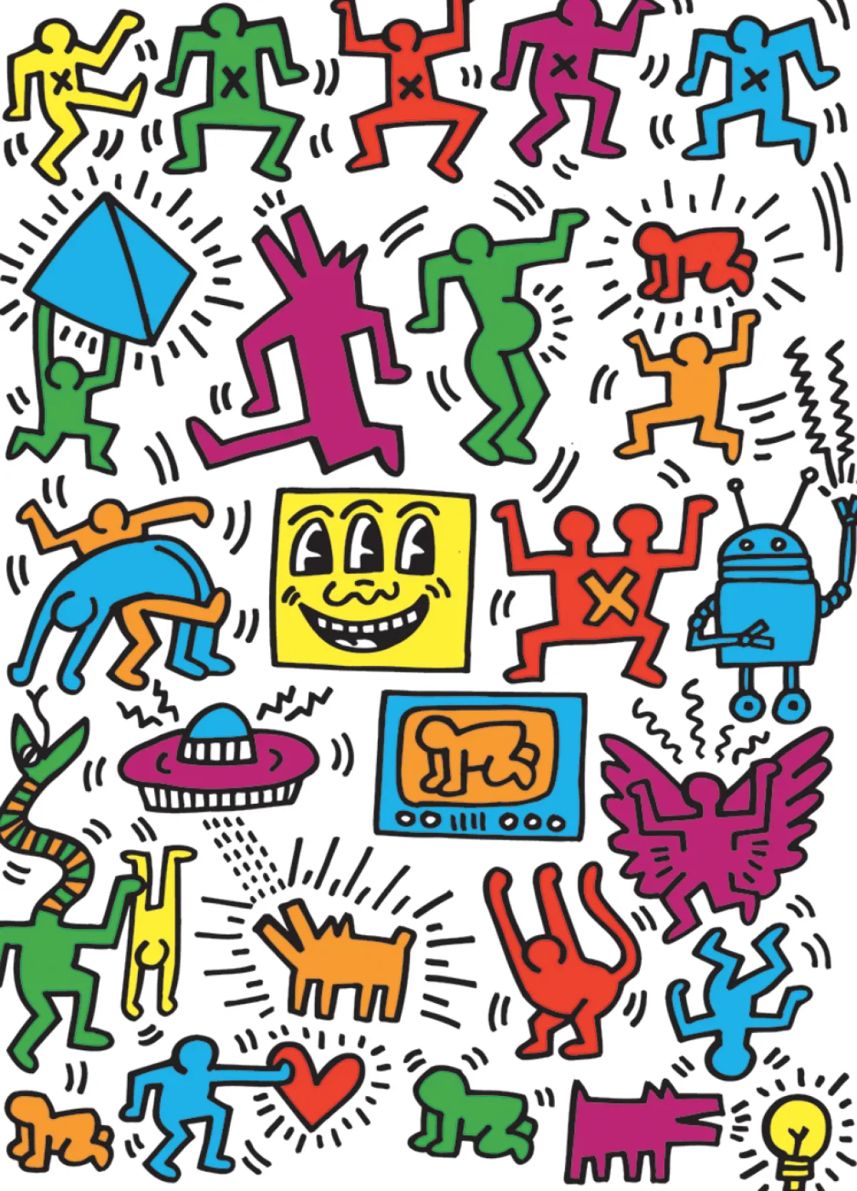 Eurographics Puzzles Kunst En Cultuur|1000-1499<Keith Haring - Collage - puzzel van 1000 stukjes