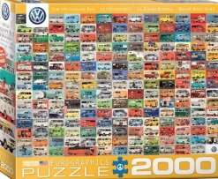 Eurographics Puzzles Kunst En Cultuur|2000 En Meer<Volkswagen Groovy Bus - Collage - puzzel van 2000 stukjes