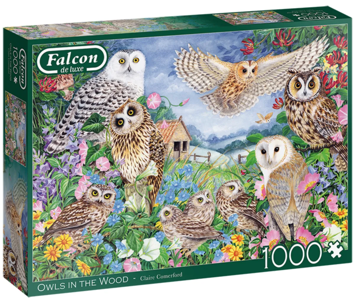Kinderen Falcon Tekening|Dieren<Uilen in het bos - puzzel van 1000 stukjes