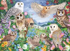 Kinderen Falcon Tekening|Dieren<Uilen in het bos - puzzel van 1000 stukjes