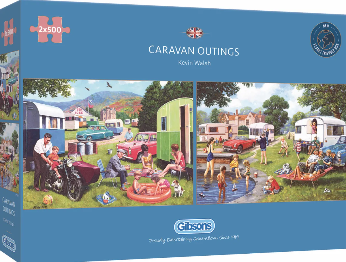 Gibsons Steden En Gebouwen|500-999<Caravan uitstapjes - 2 puzzels van 500 stuks