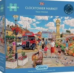 Gibsons Tekening|1000-1499<Clocktower Market - puzzel van 1000 stukjes