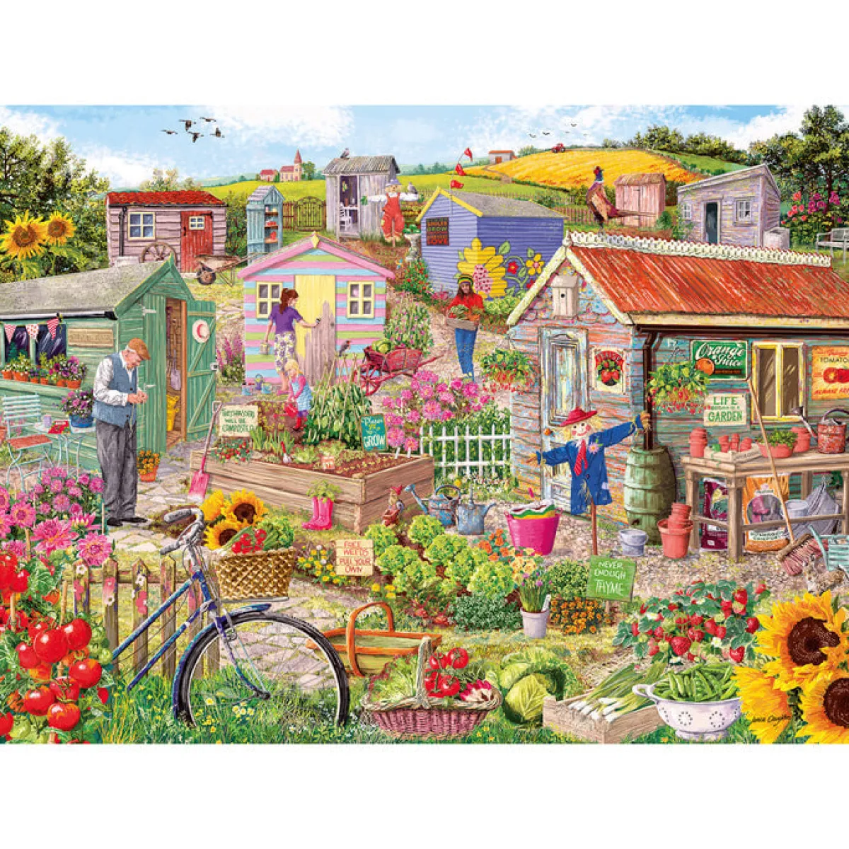 Gibsons Landschappen|1000-1499<Het leven in de volkstuin - puzzel van 1000 stukjes