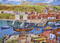 Gibsons Tekening|1000-1499<Het zeilschip Endeavour in de haven - puzzel van 1000 stukjes