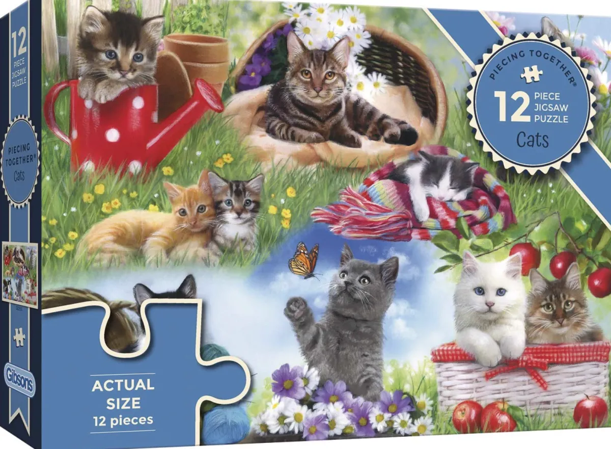 Gibsons Tekening|Dieren<Katten - puzzel van 12 XXL stukjes