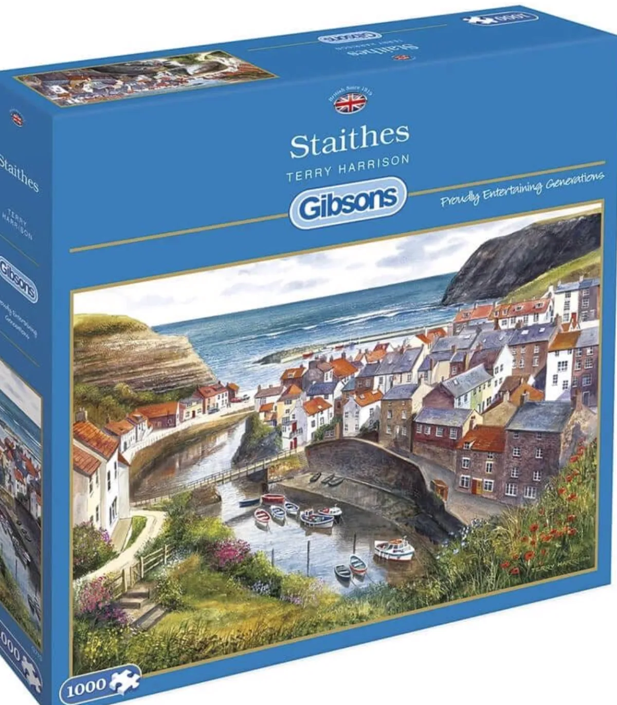 Gibsons Tekening|Steden En Gebouwen<Staithes - puzzel van 1000 stukjes