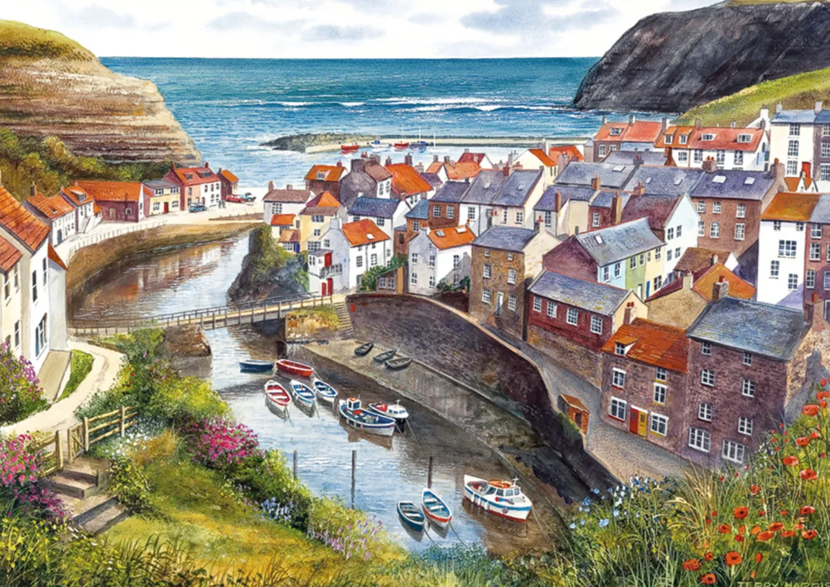 Gibsons Tekening|Steden En Gebouwen<Staithes - puzzel van 1000 stukjes