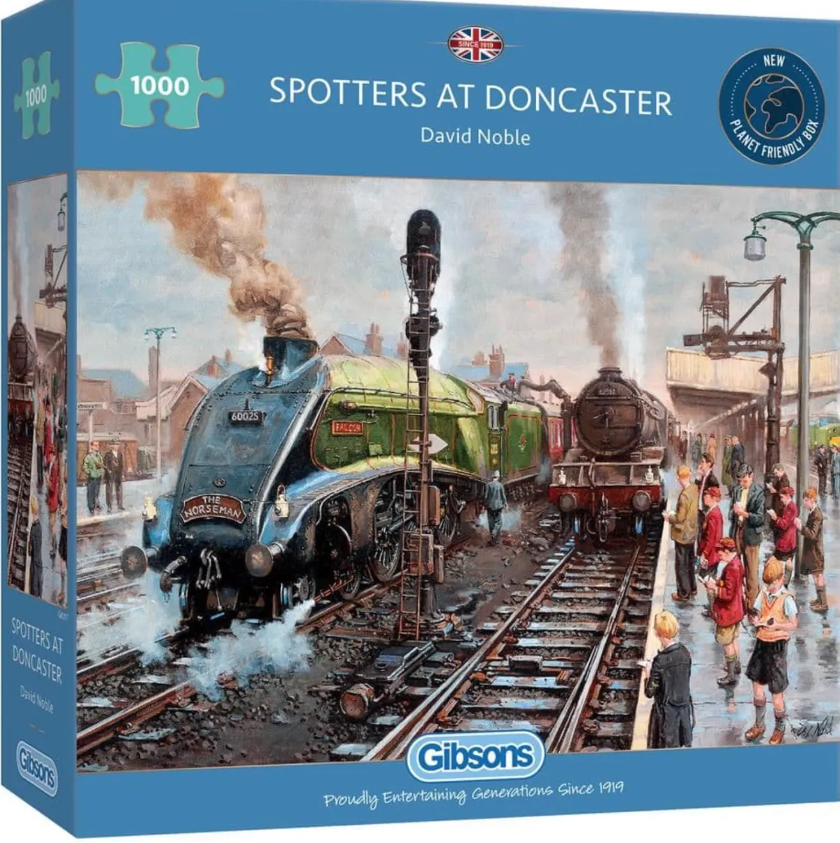 Gibsons Tekening|1000-1499<Treinspotters in Doncasters - puzzel van 1000 stukjes