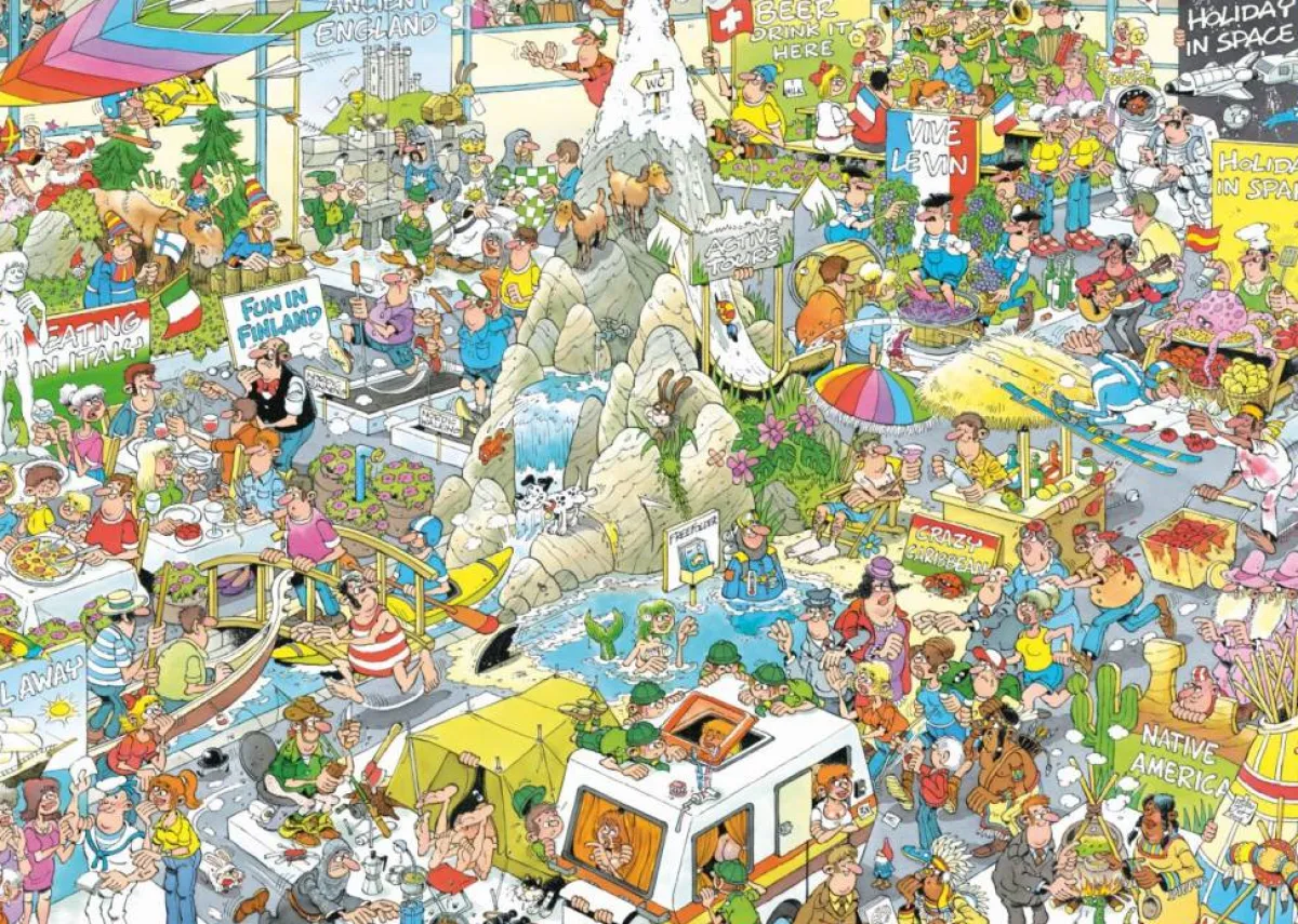 Kinderen Jumbo Tekening|Legpuzzels<De Vakantiebeurs - Jan van Haasteren - 1000 stukjes