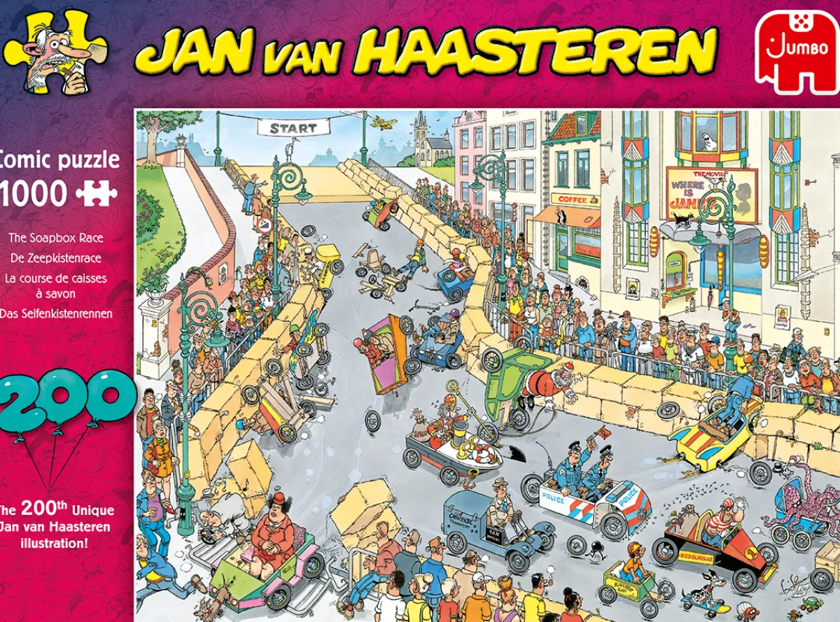 Jumbo 1000-1499<De Zeepkistenrace - Jan van Haasteren - puzzel van 1000 stukjes