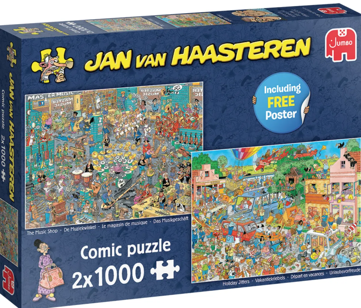 Jumbo Tekening|1000-1499<Muziekwinkel / Vakantiekriebels - JvH - 2 puzzels van 1000 stukjes