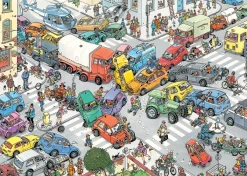 Jumbo Tekening|1000-1499<Ter Land, ter Zee en in de Lucht / Verkeerschaos- JvH - 2 puzzels van 1000 stukjes