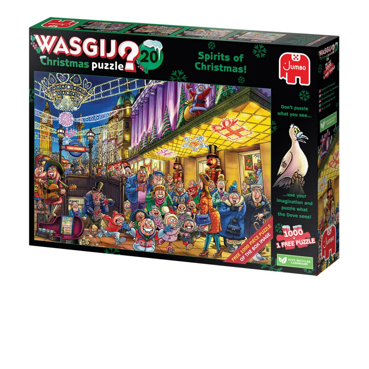 Jumbo Tekening|1000-1499<Wasgij Christmas 20 - Spirits of Christmas - 2 puzzels van 1000 stukjes