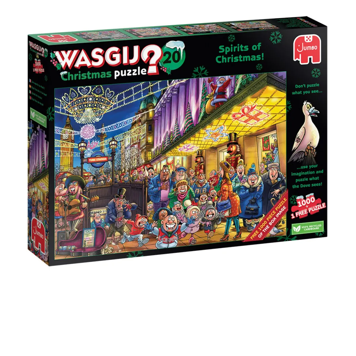 Jumbo Tekening|1000-1499<Wasgij Christmas 20 - Spirits of Christmas - 2 puzzels van 1000 stukjes