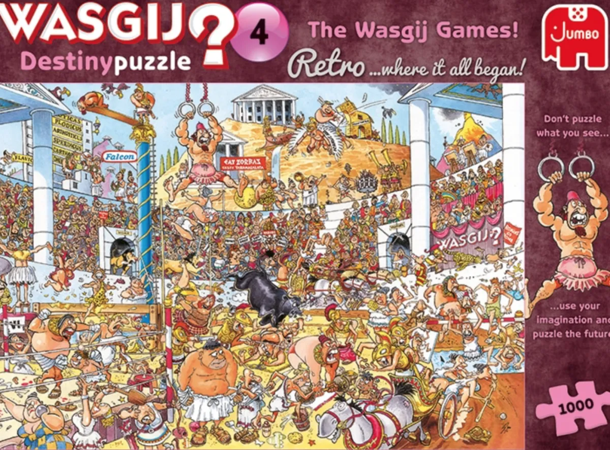 Jumbo Tekening|1000-1499<Wasgij Destiny Retro 4 - The Wasgij Games! - 1000 stukjes