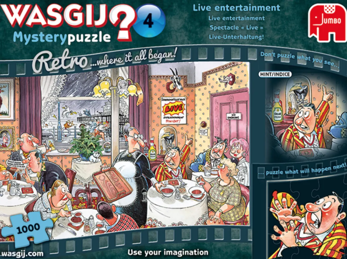 Jumbo Tekening|1000-1499<Wasgij Mystery 4 Retro - Live entertainment - 1000 stukjes